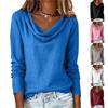 Women's Spring  Color Scoop Neck Long Sleeve T-Shirt