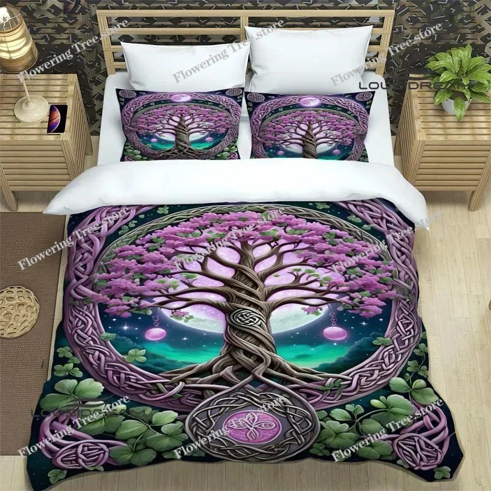 Tree of Life Printed Bedding Sets Exquisite Bed Supplies Set Duvet Cover Bed Comforter Set Bedding Set Luxury Birthday Gift029