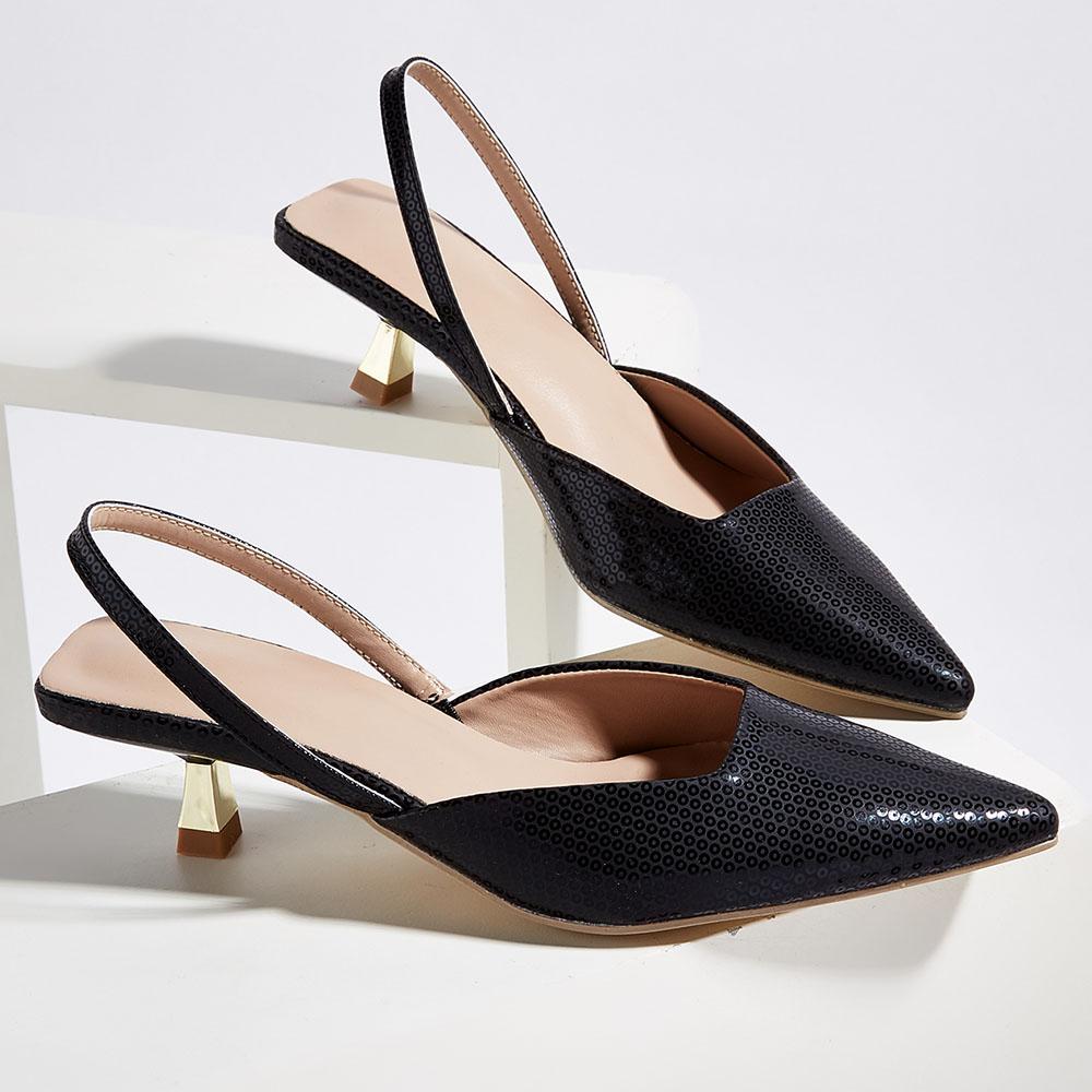 Pointed Toe Women Pump Sandals Shiny High Heels Elegant Office Lady Sexy Party Wedding Sandals Shoes Big Size 43