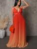 2025 Summer Gradient Strappy Backless Long Dress