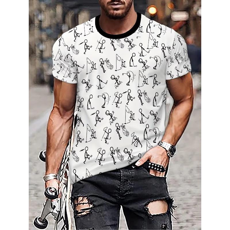 Summer Fun Men And Women Fashion Casual Retro Paisley Print Polyester T-Shirt Casual Trendy Round Neck 3D T-Shirt XXS