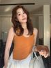 Lemon Green Tea U-Neck Spaghetti Strap Women's Slim Fit Sleeveless Tank Top - 2026 Spring/Summer Collection