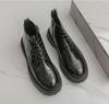 Men's Large Size High-Top Leather Shoes with Thick Soles, Height-Increasing, Autumn/Winter Fashion Trend Martin Boots