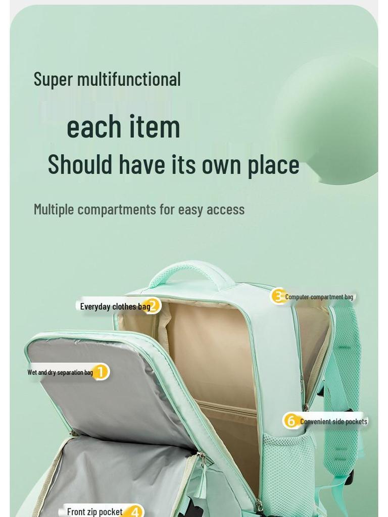 Expandable Travel Backpack with Shoe Compartment and Wet/Dry Separation for Men and Women - Perfect for Short Trips and Business Travel