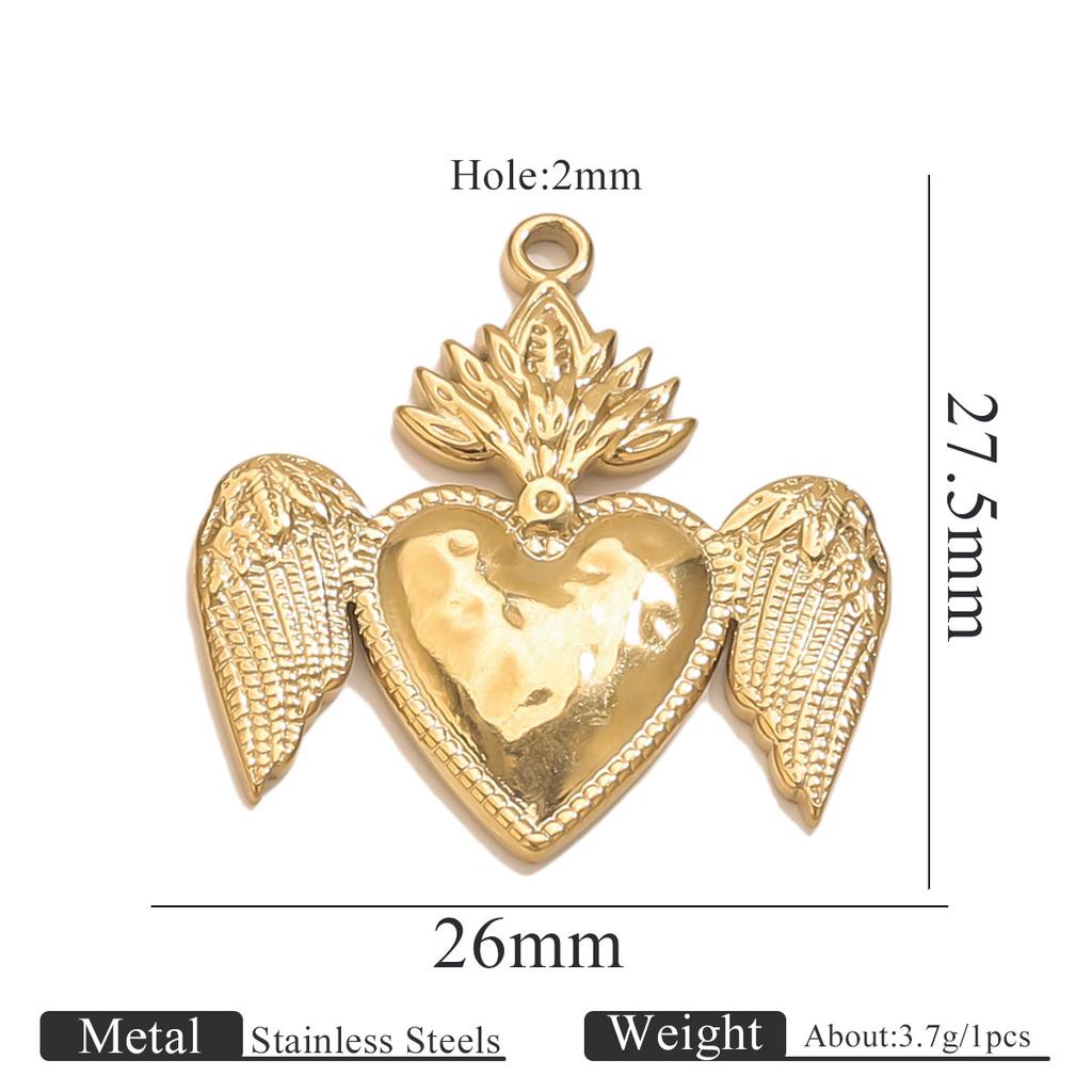 Yori 5PCS Stainless Steel Fashion Sun Love Heart Pendant Bracelet Necklace DIY Accessories Waterproof Wholesale
