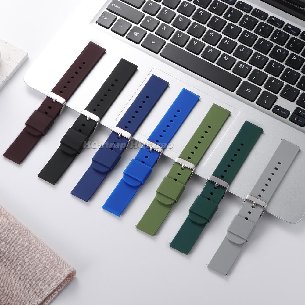 Miękki silikonowy pasek do zegarka 18mm 20mm 22mm 24mm z szybkozłączką Bransoleta do Seiko do Omega Pasek Mężczyźni Kobiety Uniwersalny pasek do zegarka