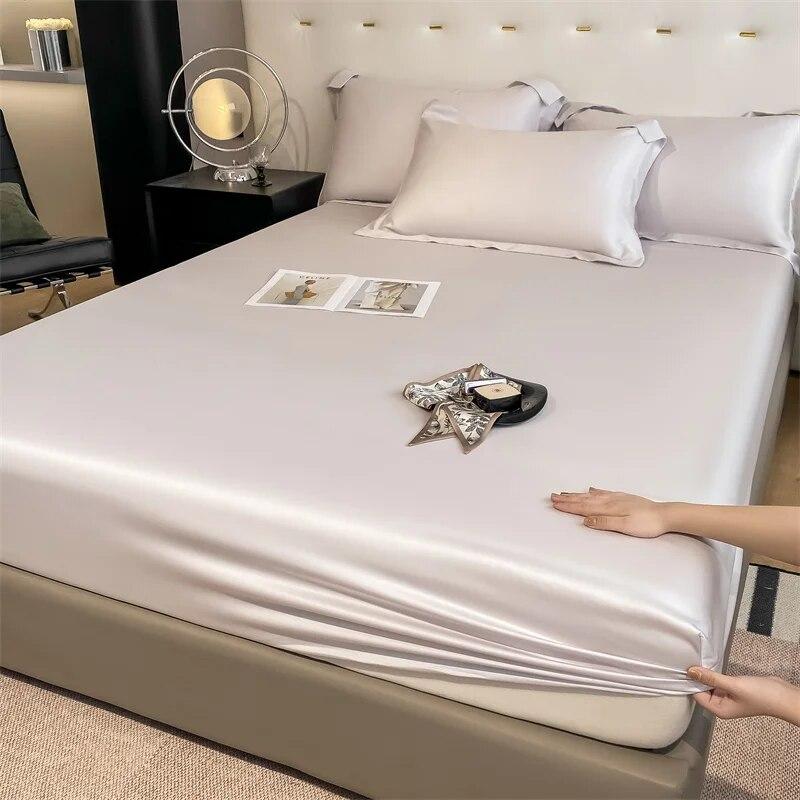 مجموعة 3 قطع واقي مرتبة 100% من الخيزران غطاء مرتبة مع كيس وسادة ملاءة سرير باردة عدد خيوط 1000 ملاءة مثبتة مانعة للانزلاق