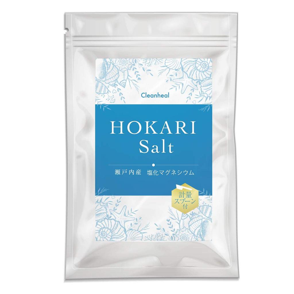HOKARI Salt Bath Salts with Magnesium and Made in Measuring Spoon Included Nigari, Japan, Moisturizing, 500g, 1-Month Supply,