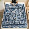 Modern Butterfly Print Flannel Blanket, High quality Comfortable for All Seasons, Home Decor, Warmth and Comfort, Perfect for Christmas Gifts78