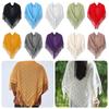 Solid Color Knitted Shawls Versatile Women Shawls Trendy Tassels Shawls  for Women
