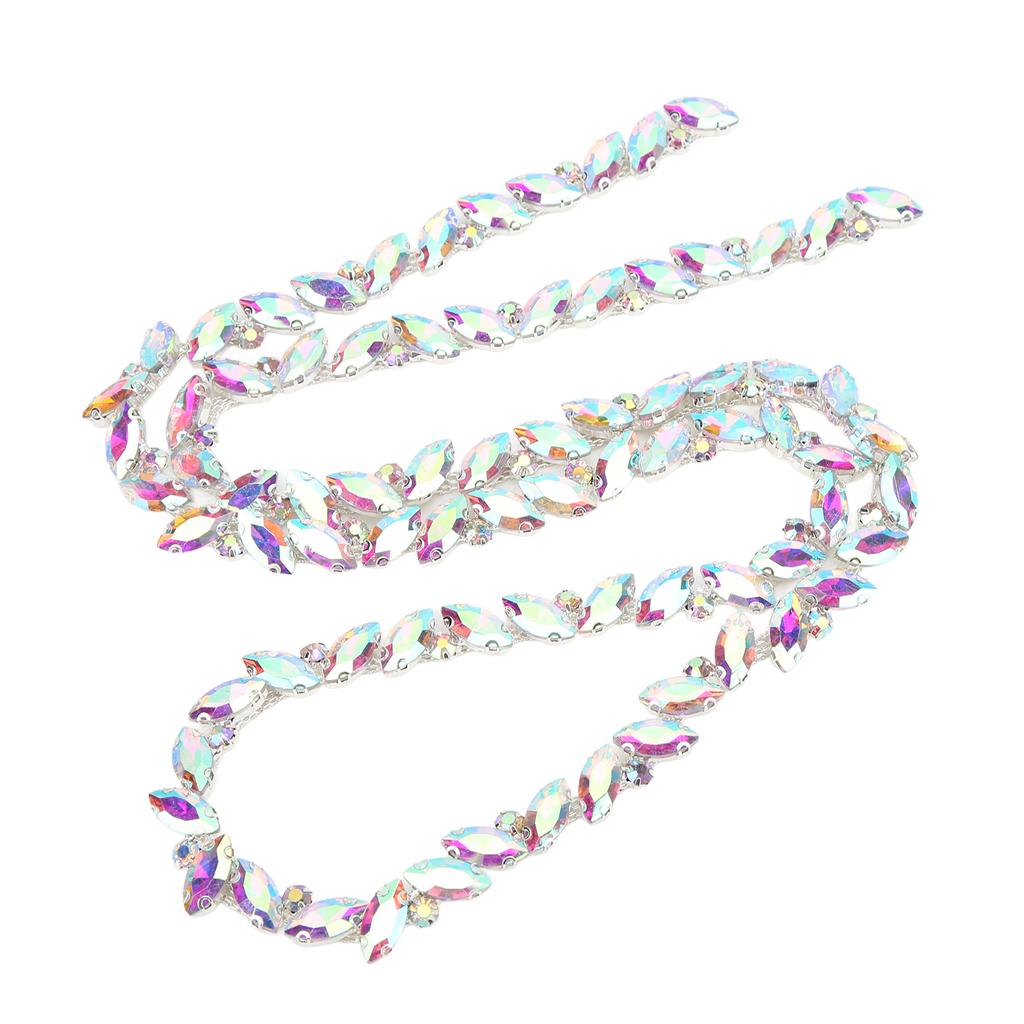 Glass Claw Chain High Hardness Color Single Row Rhinestone Strips for Clothing Shoes Jewelry