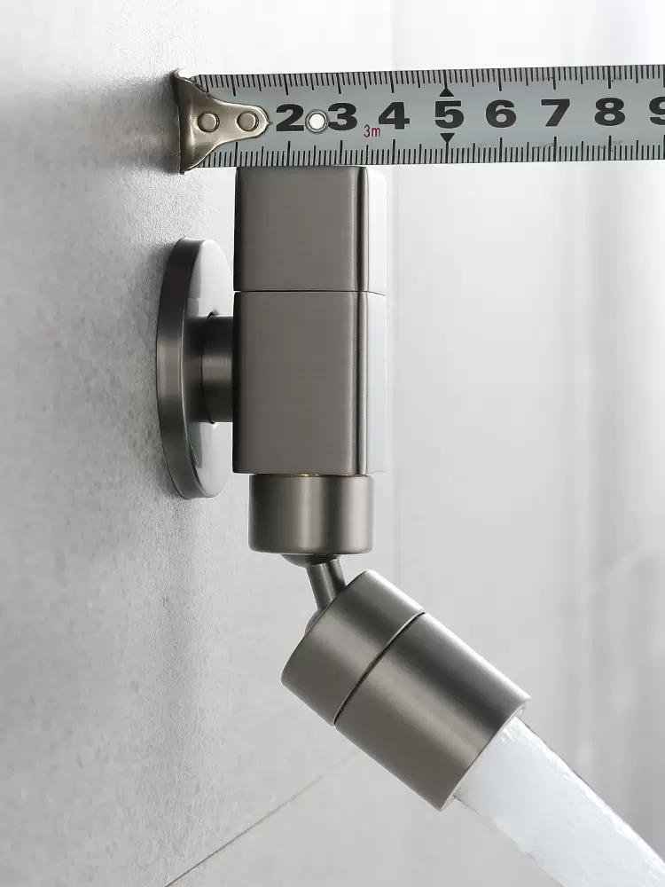 New Outdoor Faucet Mop Pool Tap Bathroom Sink Faucet Wall Mounted Sqaure Chrome Gray Brass Rotation Mini Wash Basin Tap Bibcock