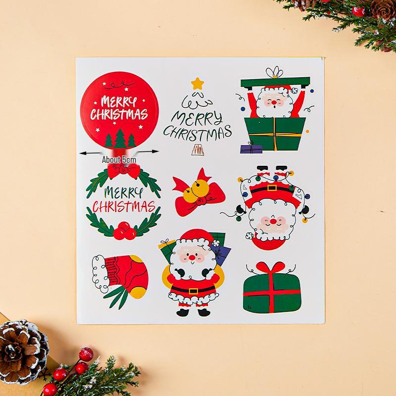 2024 Christmas Cake & Dessert Decoration Stickers - Merry Christmas Theme.