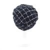 Great CHANEL beret COCO Mark lattice pattern tweed black cotton Women M 19C Used