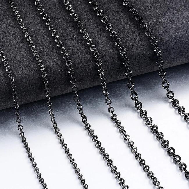 Elegant Women Necklace 2mm 3mm 4mm Stainless Steel Chain Beautiful Metal Link Personality Ladies DIY Jewelry For Pendant