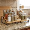 Large Capacity Expandable Step Storage Rack Bamboo Model Display Stand  For Kitchen