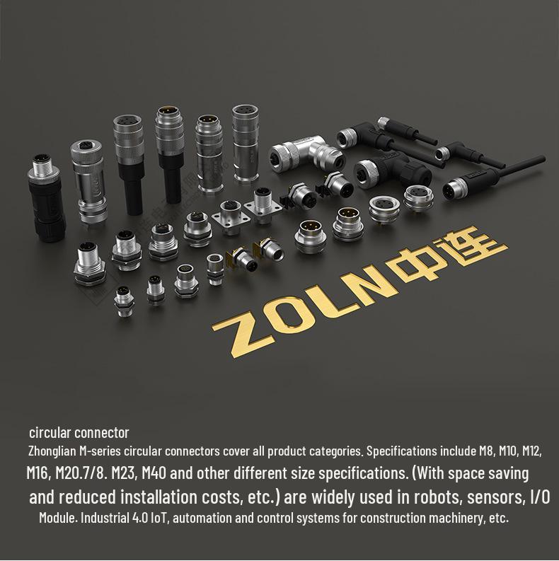 M8 Connector Sensor & Servo Motor Signal Harness, IP67 Waterproof, Male/Female Plugs