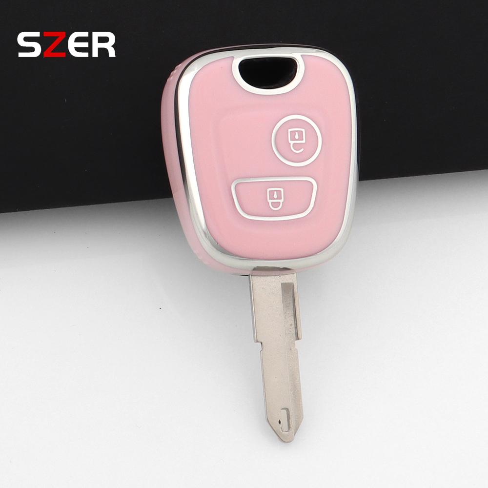 Tpu Car Smart Key Case Cover Shell For Citroen C1 C4 For Peugeot 106 107 206 207 306 307 406 407 Holder Fob Keychian Accessories