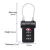 TSA007 Customs Lock Overseas Customs Clearance Trolley Luggage Suitcase Backpack Password Lock Padlock with Steel Cable