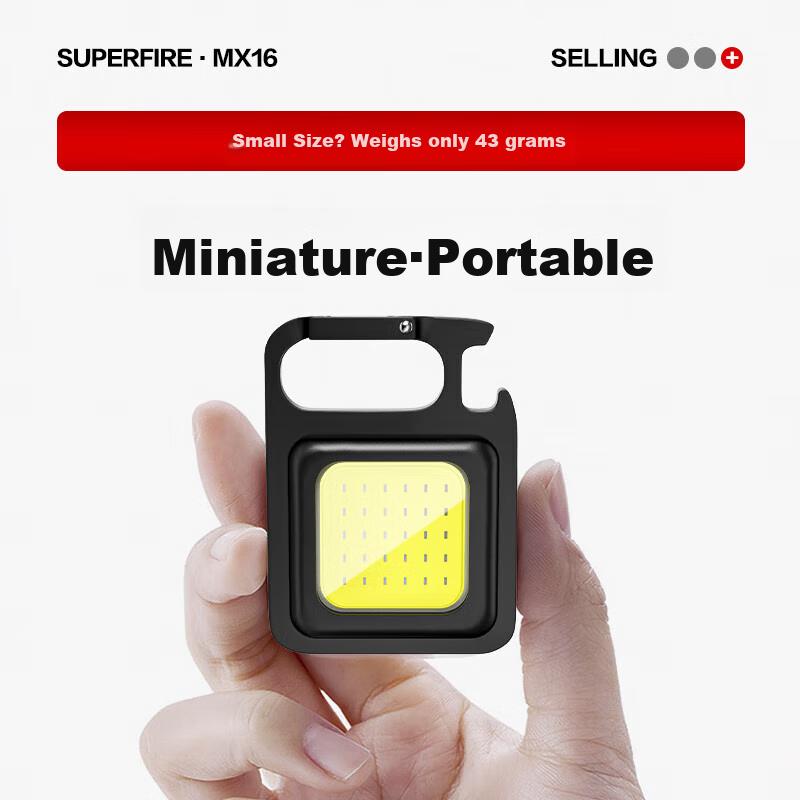 SupFire MX16 High-Intensity Flashlight, Multifunctional Magnetic Keychain Rechargeable Work Light, Auto Repair Lamp, Mini Floodlight