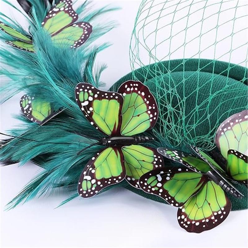 Medieval Style Hair Clip for Ladies Taking Photo Felt Hat Decors Hairband 1920s Style Hair Barrettes for Woman Girls