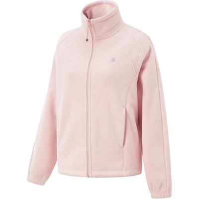 Fitness Series Infrared Warm Anti-Static Stand Collar Casual Loose Fleece Shoulder Dopamine Sweatshirt Women Sweatshirt Light-Pink AFDU934-5