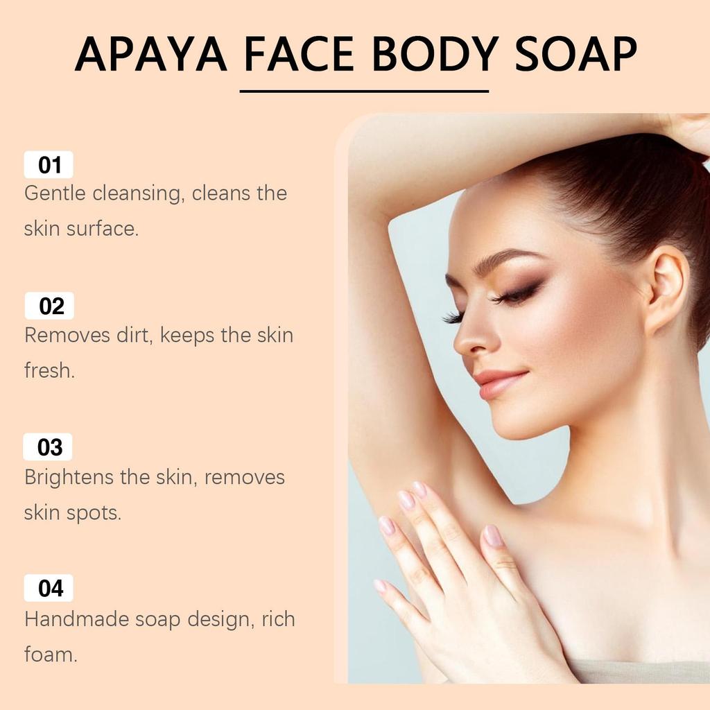 Papaya & Turmeric Body Bar, Smooth Nourishing Skin, Refreshing Fragrance, Gentle Cleansing Soap for Face & Body