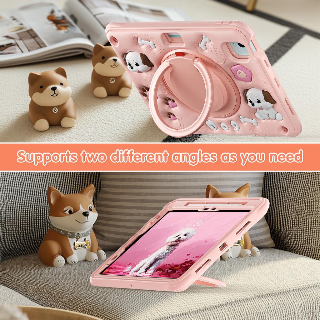 For iPad Air 11 (2025)/(2024)/Air (2022)/(2020)/Pro 11 (2022)/(2021)/(2020)/(2018) Case Cute Dog Pattern Kickstand Tablet Cover