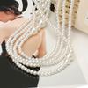 New versatile multi-layer pearl women's waist chain French retro long pearl belt decorative dress decorative belt