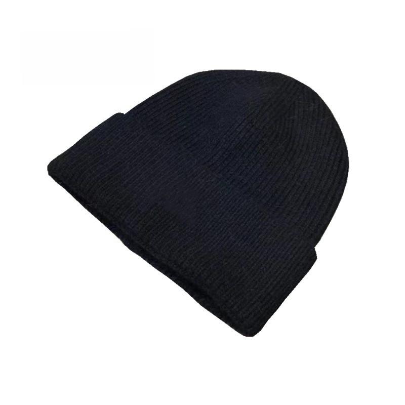 

Knit Hat For Men Women With Rabbit Fur Warmth Windproof Fashion Beanie For Winter 2024 чёрный