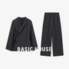 Basic House Side-Tie Shirt & Straight-Leg Pants Set