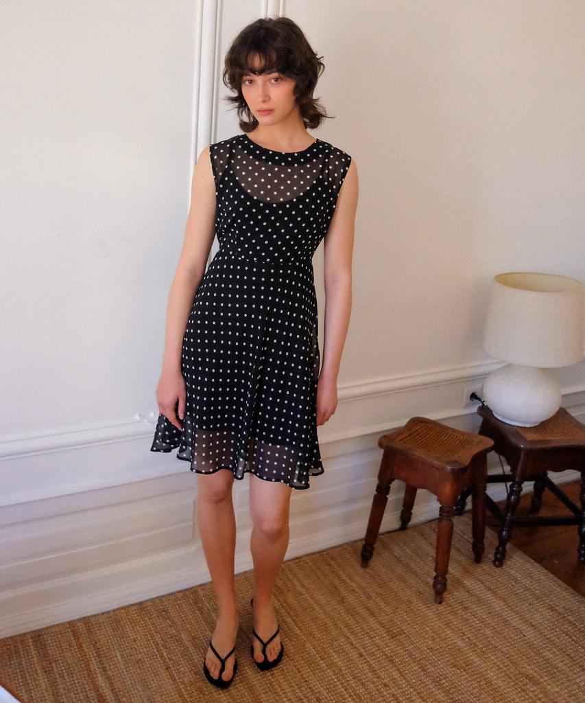 Hakesh Moss Dress_Black Dot
