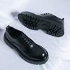 Dress Shoes Men PU Big Head Thick Sole Wear-resistant Casual Leather Shoes Business Fashion Derby Shoes Sizes 38-45 Men Shoes