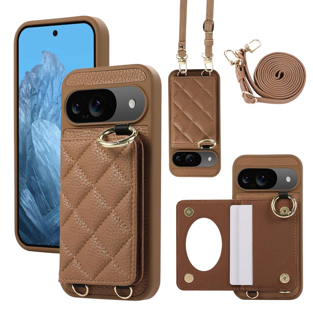 Crossbody Wallet with Card Holder Phone Case For Google Pixel 9 Pro XL 8A 7A 9A Pixel8Pro Lanyard Wrist Strap Leather Cover