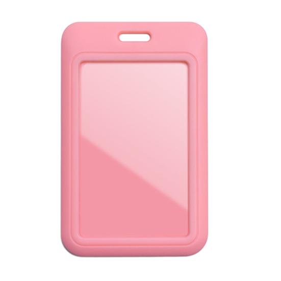 Sliding Badge Holder Vertical Hard Plastic Case Clear Card Protector Pouch for Office School ID Credit