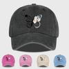 Butterfly and Daisy Print Washed Baseball Cap – Adjustable Unisex Retro Floral Sun Hat, Perfect for Camping and Vacations