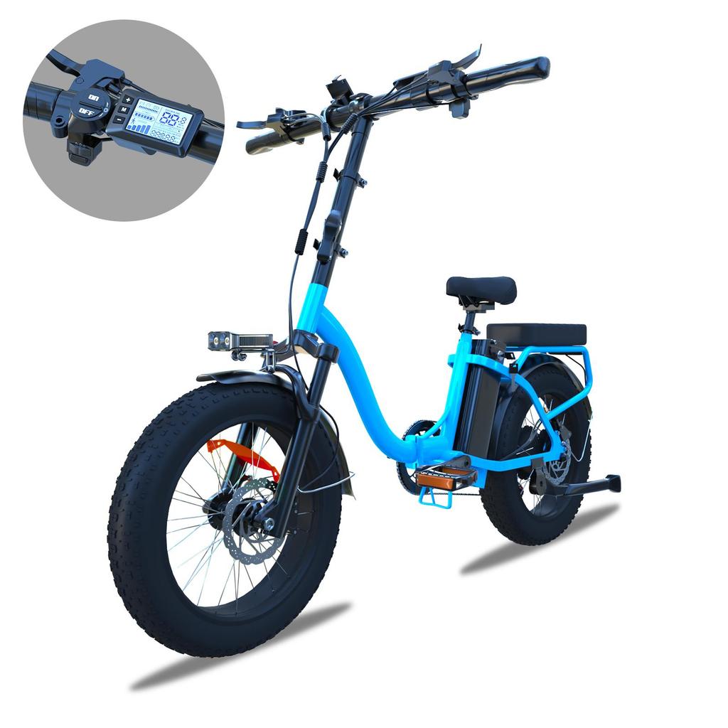 BLUVALL Z01 Foldable Electric Bike, 36V 13Ah Removable Battery, Shimano 7-Speed