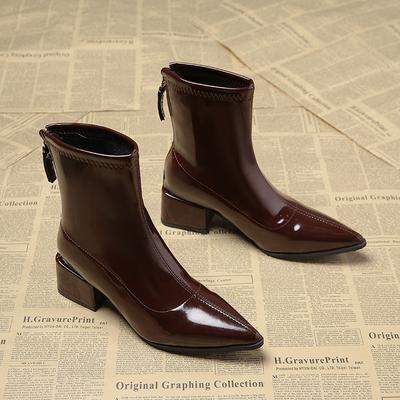 Kobiety Botki na wysokim obcasie Chelsea Buty ze szpiczastym noskiem Buty Projektanckie Czółenka Zimowe Buty Nowej Marki Kobiety Buty Motocyklowe