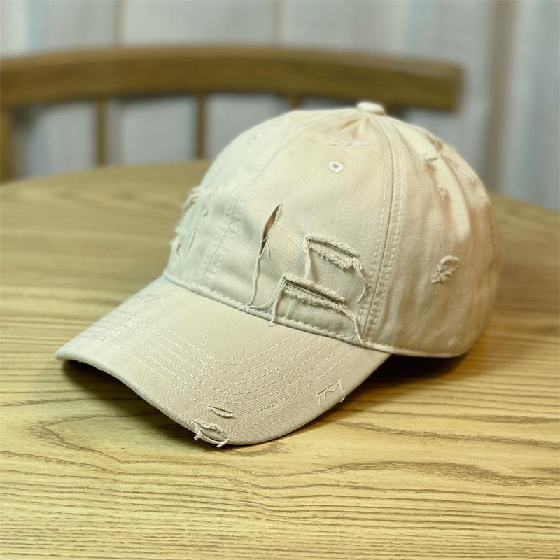 Distressed Hole In The Wall Baseball Hats for Men and Women Trendy Personalized and Versatile Soft Top Lightweight Cap