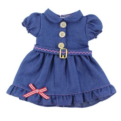 Doll Dress for 18 Inch Girl Doll Baby Newborn Infant Denim Dress Clothes Toys