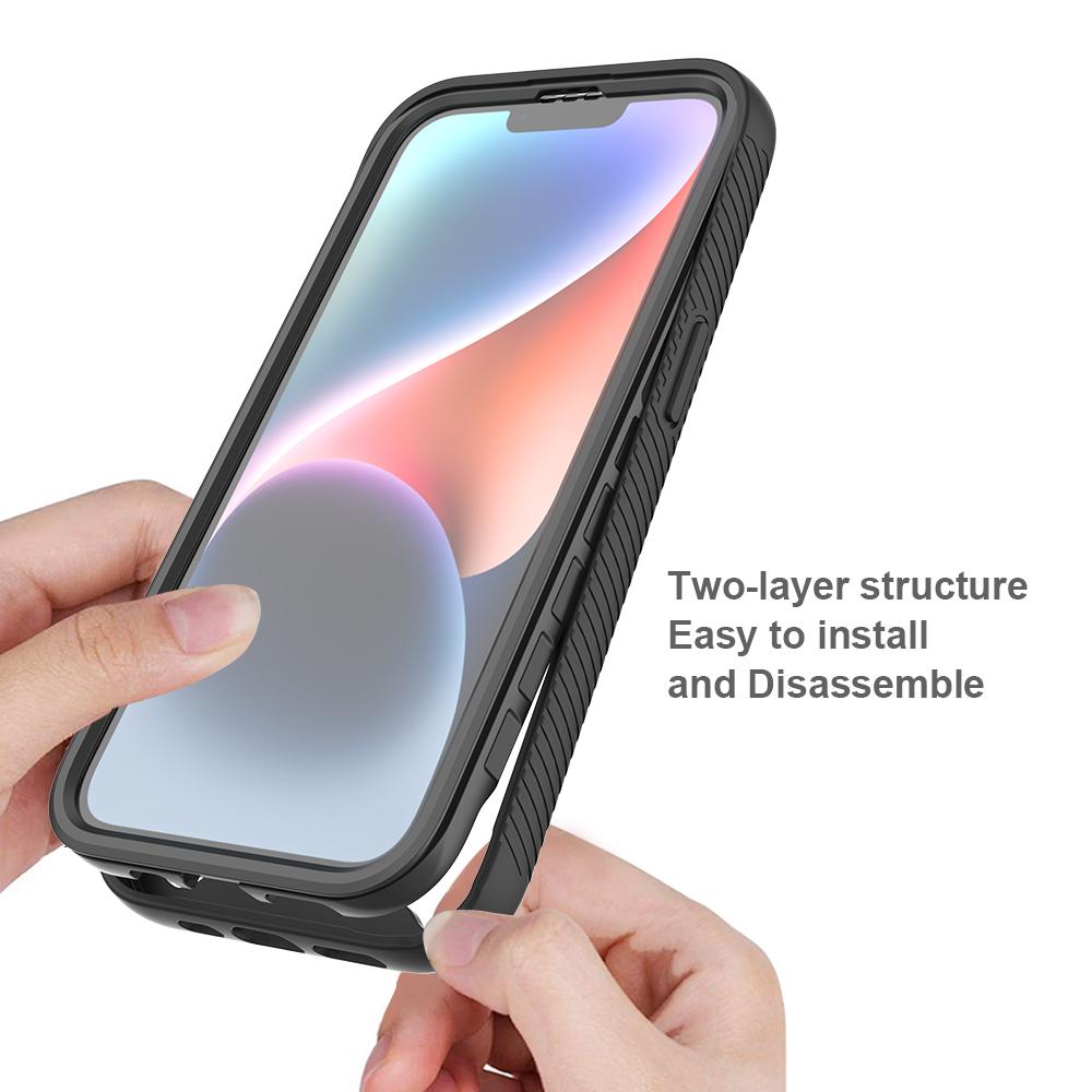 For iPhone 16e Case PC+TPU Phone Clear Back Cover with PET Screen Film