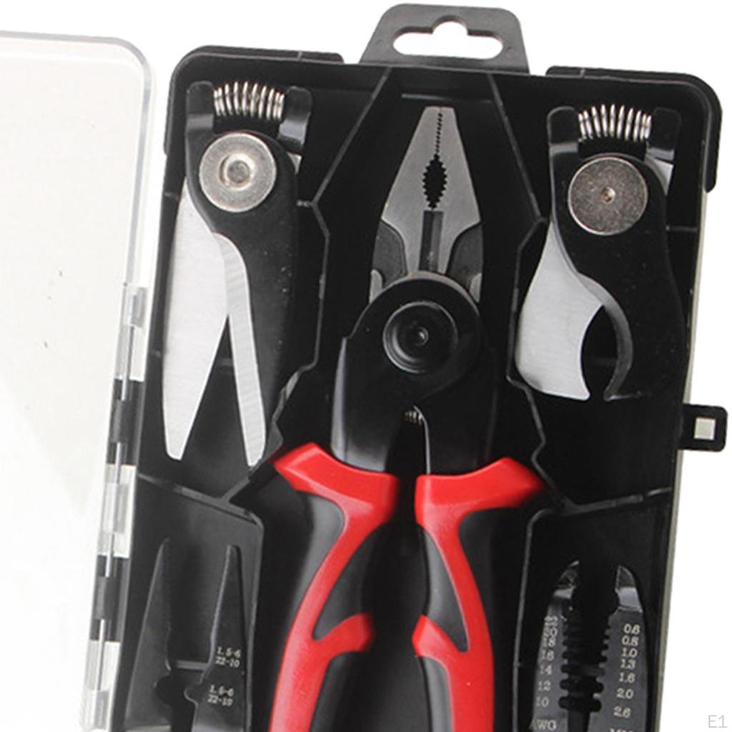 5 in 1 Pliers Set Cable Crimper Wire Strippers Steel Hand Tool Multifunctional Cutter Linesman