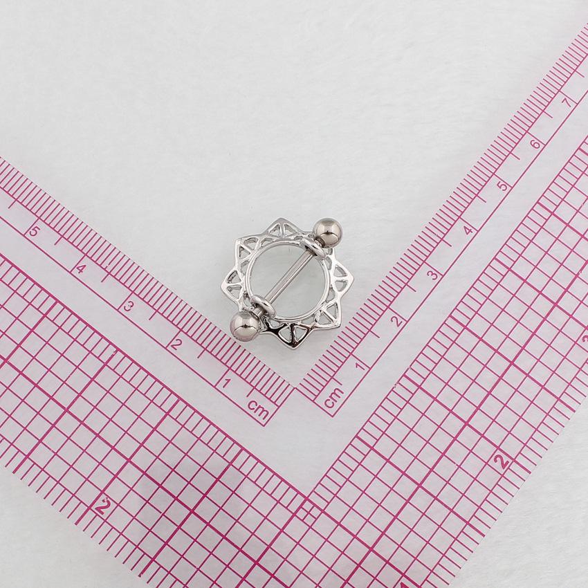Geometric Anti-Allergic Stainless Steel Nipple Ring Piercing Accessory