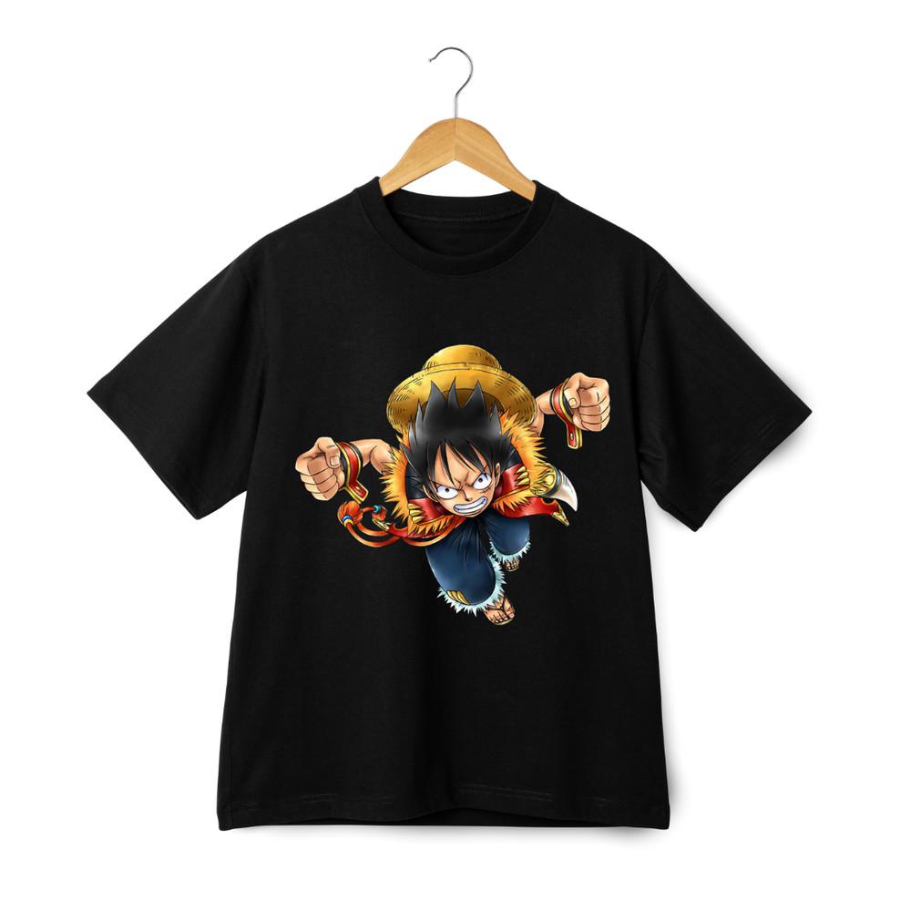 One Piece Luffy Action T-Shirt - Anime Straw Hat Pirate King Graphic Unisex Tee