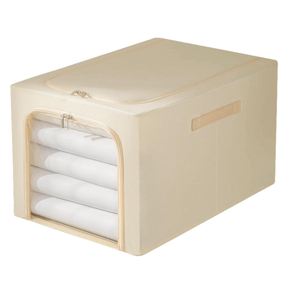 Clothes Storage Bins, Large Storage Bags With Zipper, Transparent Window, Metal Frame, Handle Foldable Closet Sweaters Organizers For Bed Sheets