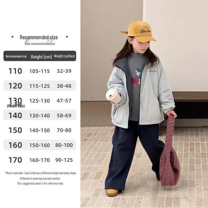 

YOJIA Girls Hooded Fleece Jacket - Warm Winter 2025 Collection 110 cm серый/абрикосовый