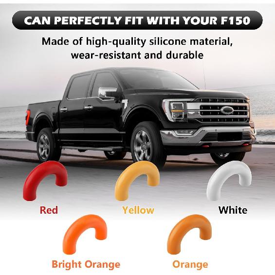 Tow Hooks Covers for Ford F150 2004-2025 Bronco Base/Big Bend/Outer Banks 2021-2025 Compatible with Toyota Tundra Accessories 2017-2021 (Red)