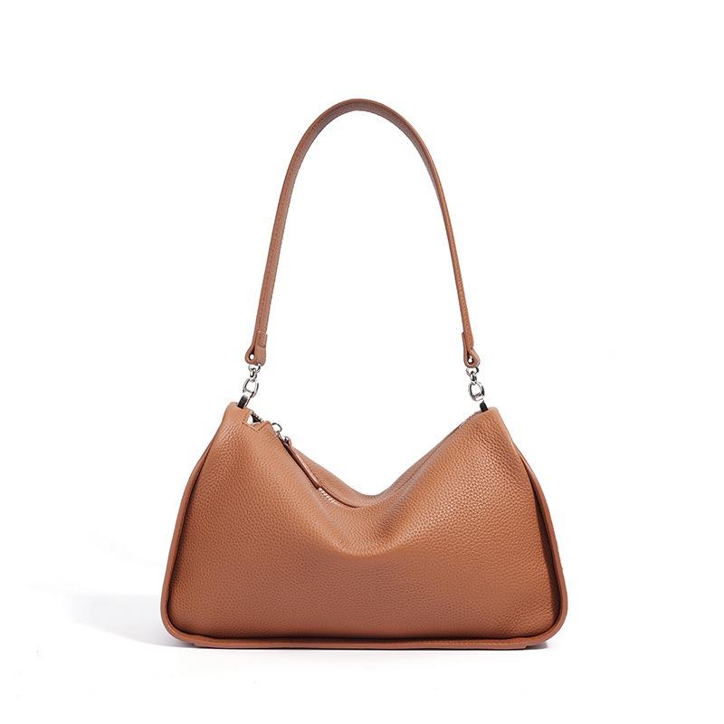 Bag women's new first-layer cowhide crossbody pillow bag women's niche commuting high-end simple leather shoulder bag