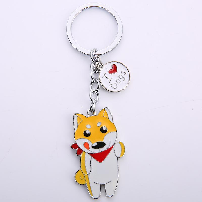 Cute Dog Keyring Gifts Fashionable Animal Charms Small Accessories Car Keyrings and Bag Charms