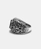 Sheen666 Onyx Eagle Crest Silver Ring (Type B)